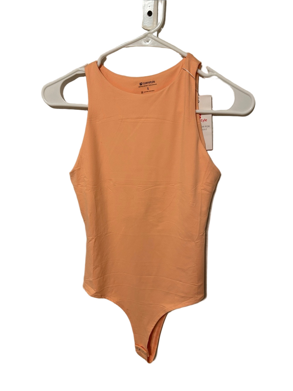 🍔Cyanstyle Peach One-Piece Bodysuit size S New